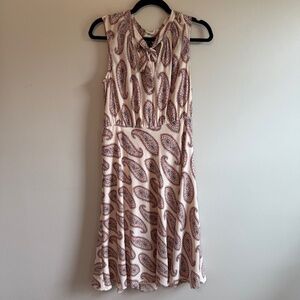 Ann Taylor Sleeveless Paisley Print Midi Dress, size 6P